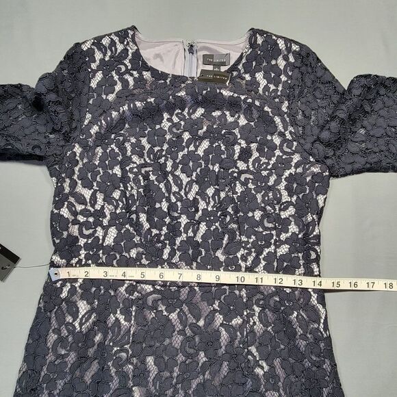 The Limited Black Dress Preppy Lace Midi Stretch Short Sleeves NEW Women Size 2 - Picture 5 of 10